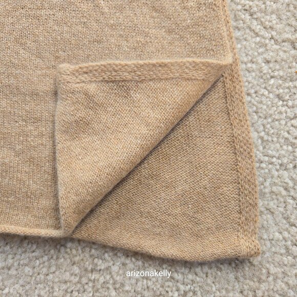 NWOT Cashmere Knit Wrap Scarf Tan - Picture 3 of 13